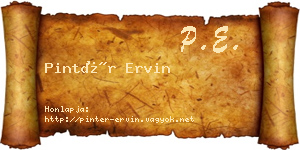 Pintér Ervin névjegykártya
