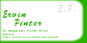 ervin pinter business card