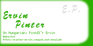 ervin pinter business card